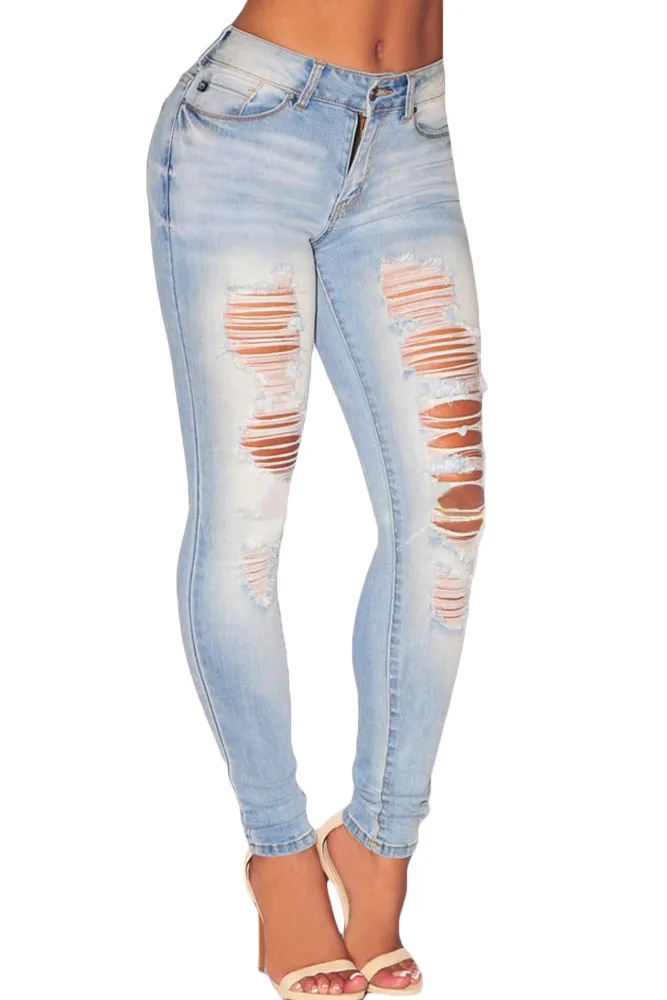 light blue ripped jeans for girls