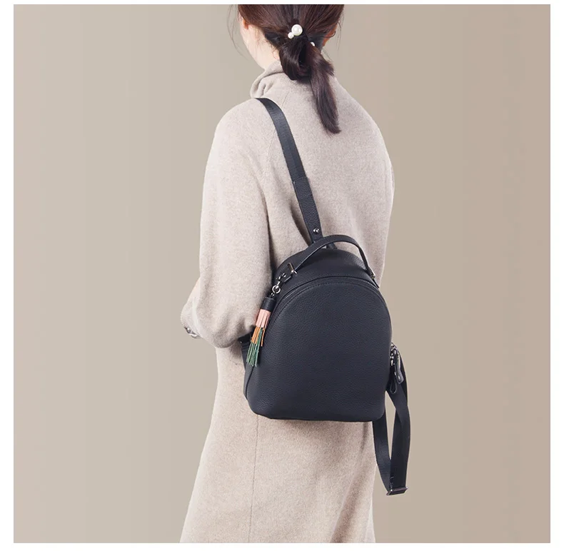Женский рюкзак, новинка, Корейская версия, простой кожаный мини-рюкзак из воловьей кожи, женская модная маленькая сумка, женские рюкзаки