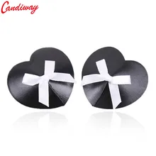 Candiway сексуальные наклейки на соски под лифчик в форме сердца для женщин, молочная паста, банты, декоративная паста, клейкая грудь, эротическое белье, наклейка