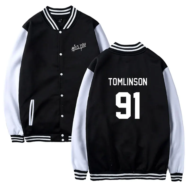 SMZY England Singer Louis Tomlinson 91 Print Jacket Fashion Casual Women Hip Hop Female Fans Baseball Jacket Clothes SMZY England Singer Louis Tomlinson 91 Print Jacket Fashion Casual Women Hip Hop Female Fans Baseball Jacket Clothes