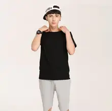 Men s Tops Tees 2017 summer new Cotton solid O Neck short sleeve t shirt Men