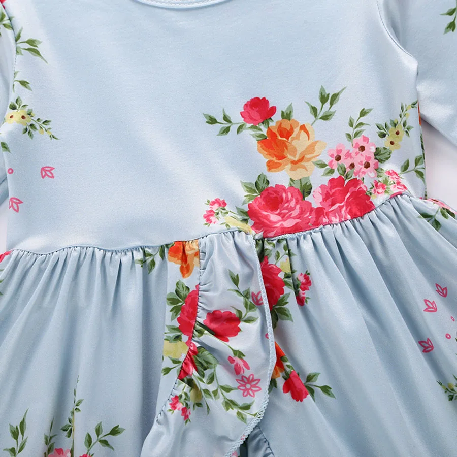 Dream Vine Newborn Toddler Baby Girl Clothes Petal Sleeve Ruffles Dress Tops+Foral Long Pant Legging 2PCS Outfit Children Set (9)