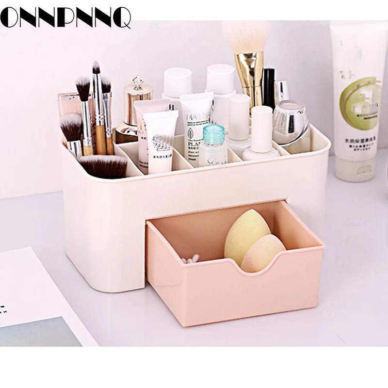ONNPNNQ Plastic Cosmetic Storage Box Multifunction Desktop Drawer Makeup Organizers Basket Safe Small Home Storage Containers6