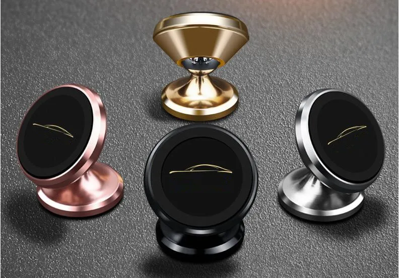 

1pc Auto Mobile Phone Brackets Air Outlet Osculum Type Magnet Cellphone Holders Instrument Desk GPS Mounts Black Red Silver