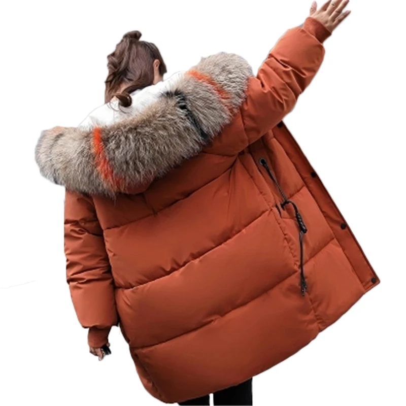 Женское пальто большого размера, хлопковые куртки, Женская парка, зимняя женская куртка, теплое хлопковое пальто, женские меховые толстовки, женские длинные парки LJJ