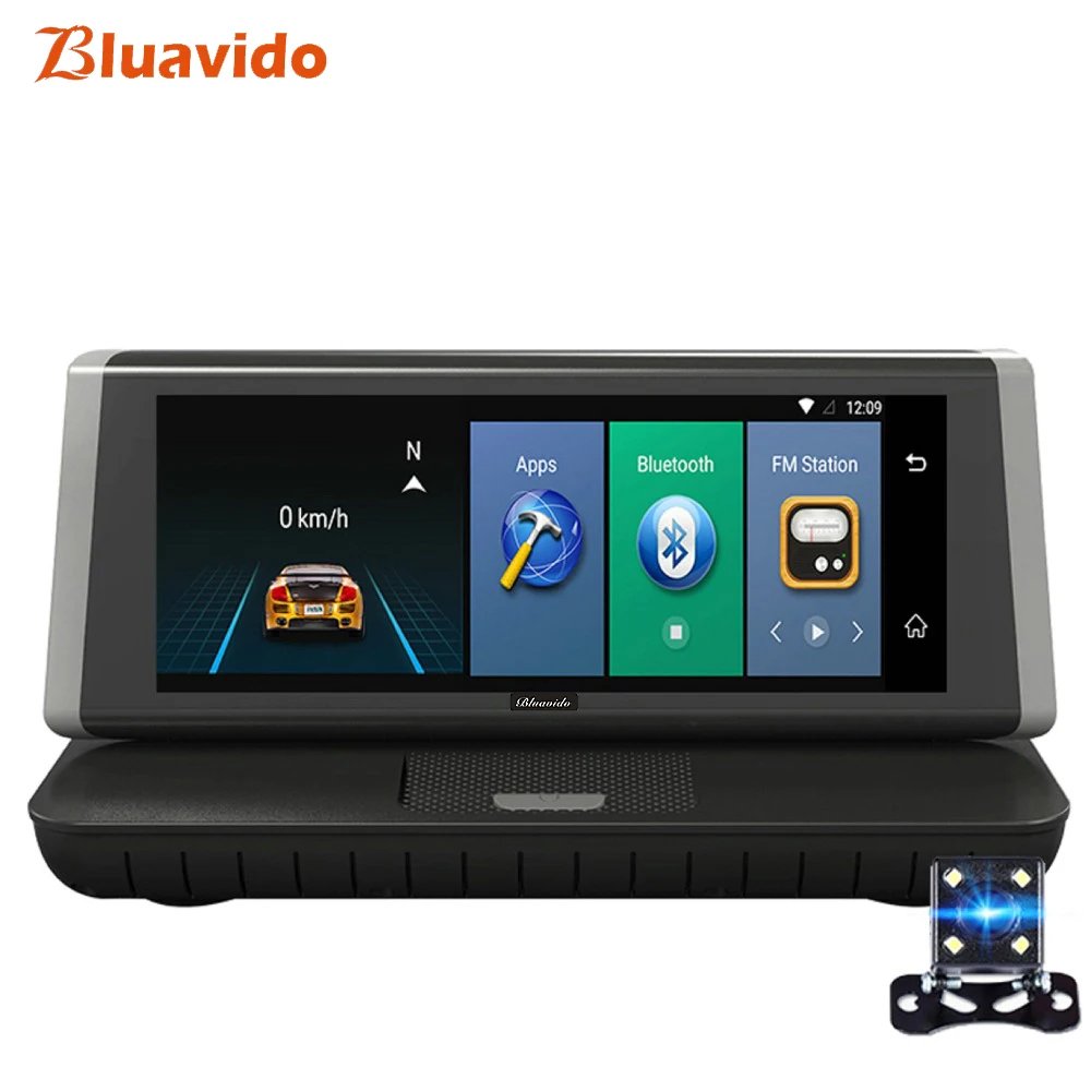 

Bluavido 8" IPS Dual Lens 4G Car DVR GPS Navigation ADAS Android 5.1 Full HD 1080P Touch Mirror car video Camera Recorder WiFi