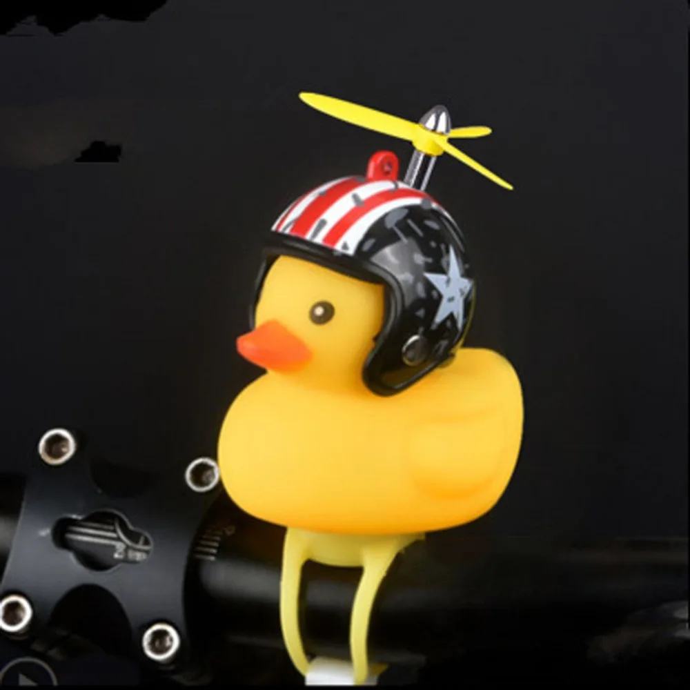 Clearance Bicycle Accessories Bicycle Light And Bell 2 In 1 Duck Mtb Road Bike Moto Riding Light Cycling Yellow Duck Helmet Child Horn 14