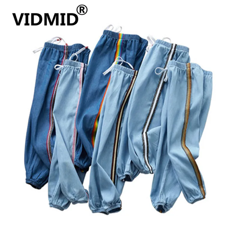 VIDMID/милые детские джинсы с рисунком для мальчиков и девочек штаны повседневные