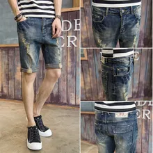New 2016 Men Retro Denim Shorts Men’s Casual Washed Cotton Short Jeans Men Pants Wear Military Style Size 28-36
