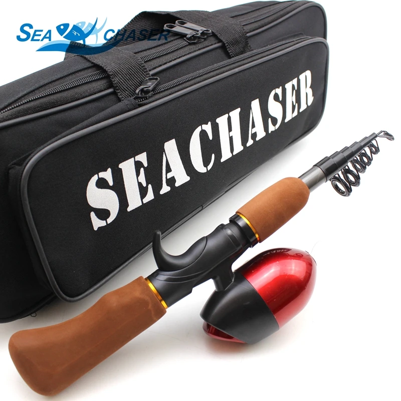 

MINI 1.55M Fishing Rod Portable Foldable Travel Spinning Fishing Rod Carbon with Series Reel Rod and Bag Combo Fishing Set