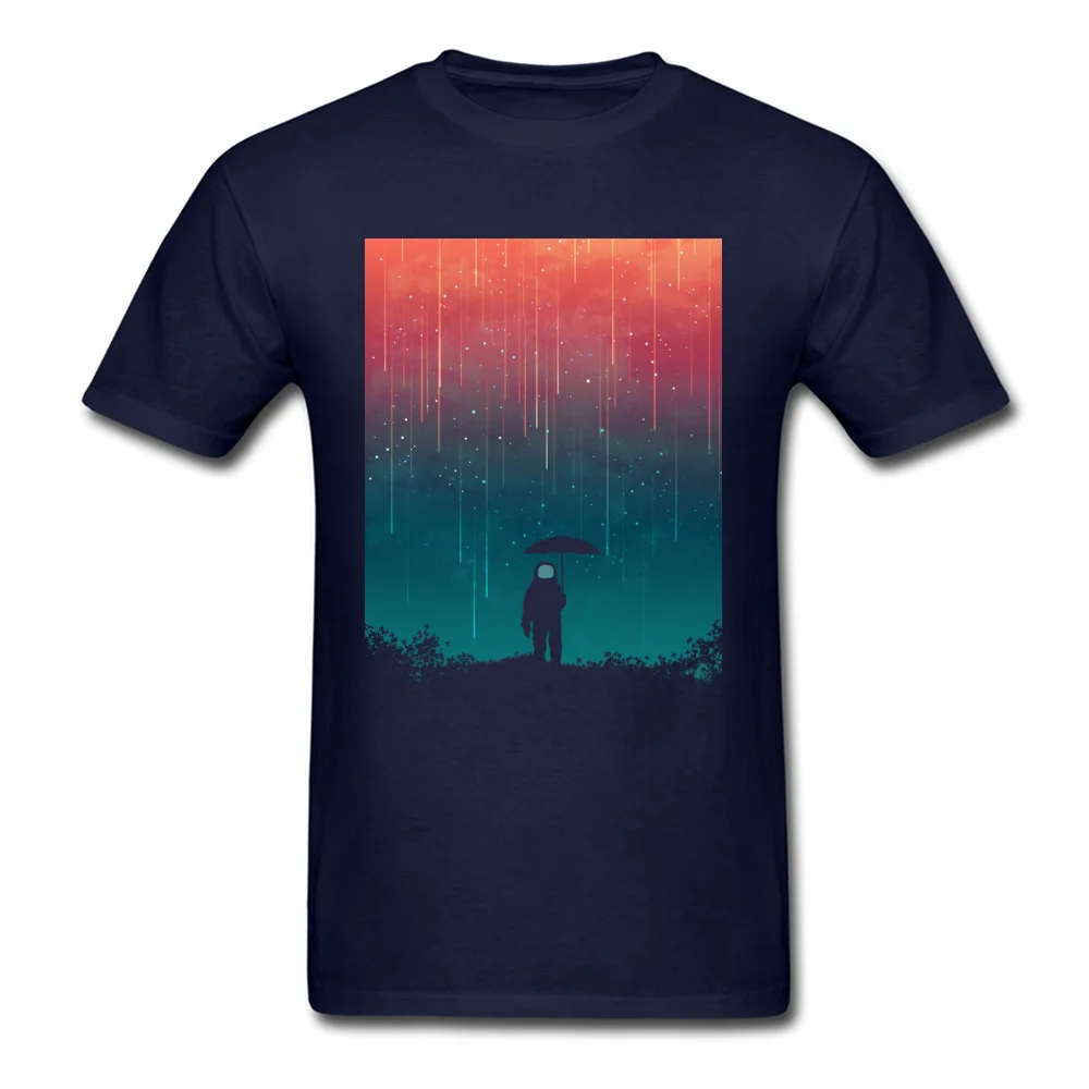 Cosmic downpour Round Neck Tshirts Labor Day Tops & Tees Short Sleeve Fashion Pure Cotton Casual Tee Shirt Design Man Cosmic downpour navy