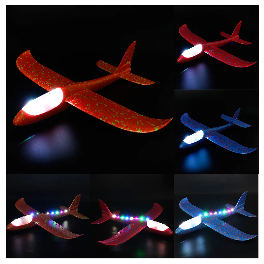 

Hand Throwing Aircraft Glider Plane Super Long Flight Time with Li-ion Battery Rechargeable LED Light for Children Glowing Toys