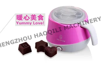 

Mini Electric Chocolate Fountain Fondue Hot Chocolate Melt Pot Melter Machine DIY Tools with 6 Moulds Pink Color