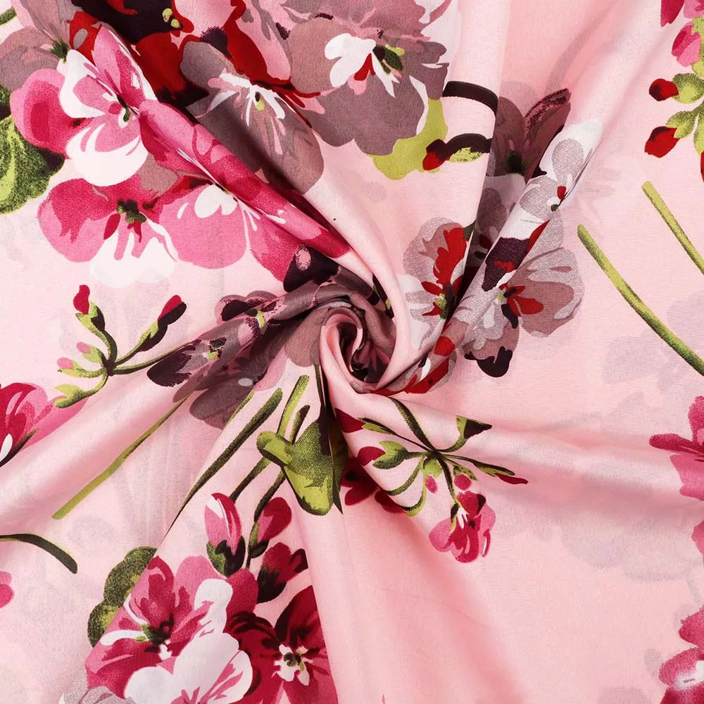 45*150 см тонкая ткань полиэстер ткань с цветочным принтом Великолепная ткань DIY платье одежда роскошный мягкий домашний текстильный занавес материал