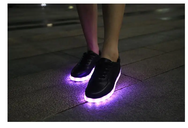 Размеры 27-45 Яркая обувь с зарядкой usb светящиеся кроссовки, со светодиодами тапочки свет Девушка светодиодный обувь Детские светящиеся кроссовки