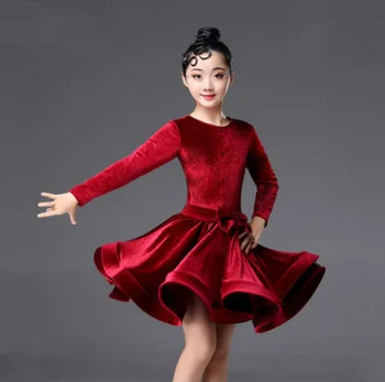 

rumba samba children samba cha cha tango skirt standard salsa girls Spandex latin dresses for dancing ballroom dance dress
