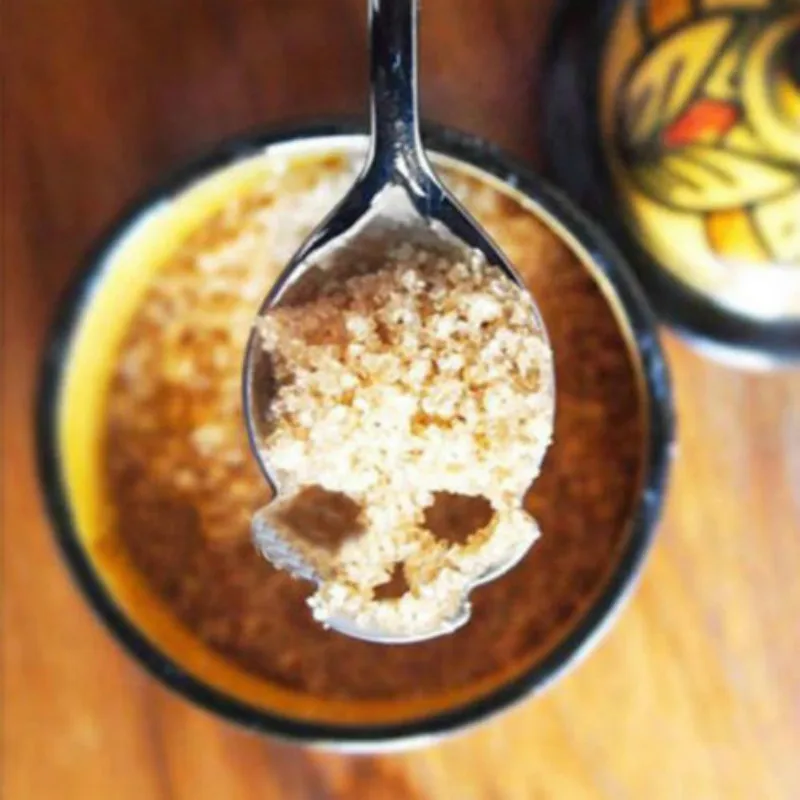 Sugar Skull Tea Spoon Stainless Steel Silverware Skeleton For Coffee | Дом и сад
