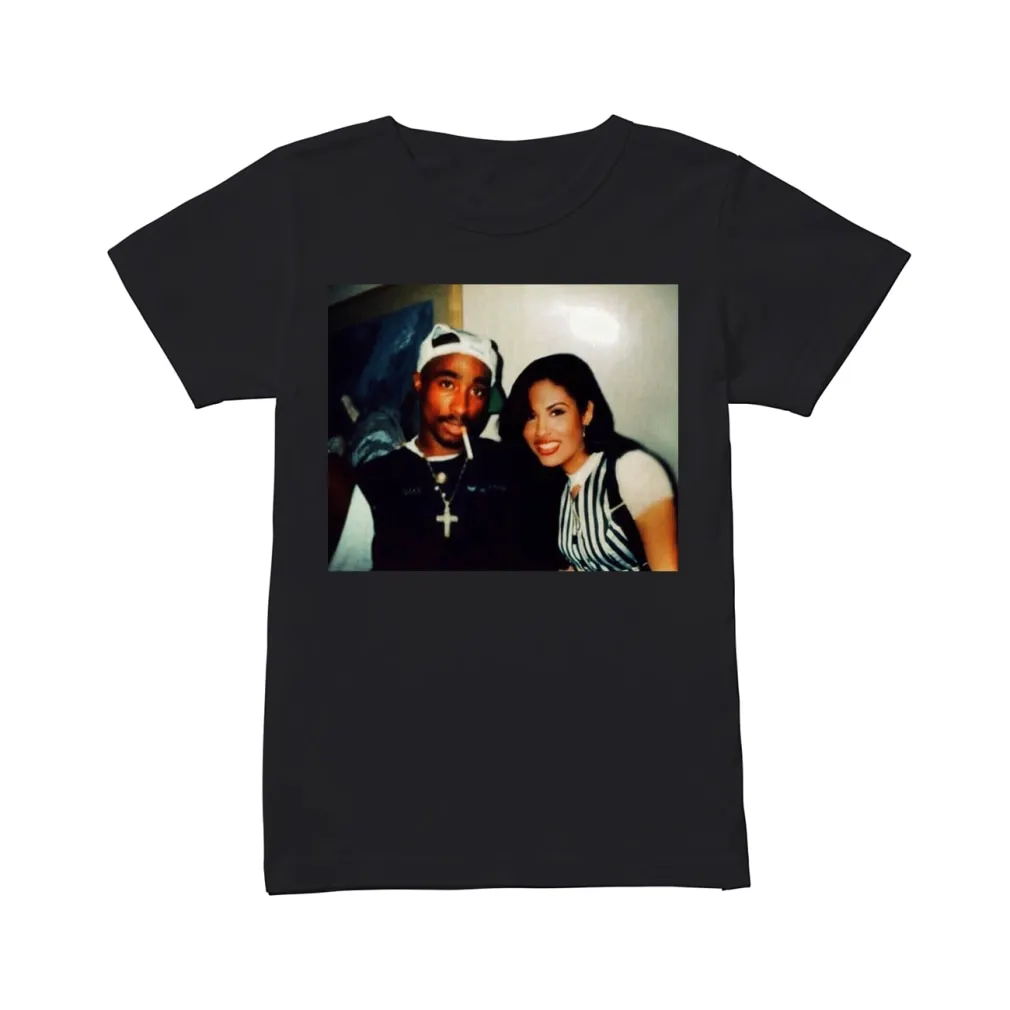 

GILDAN Brand Tupac Shakur & Selena Quintanilla Shirt Summer Men's Short Sleeve T-Shirt