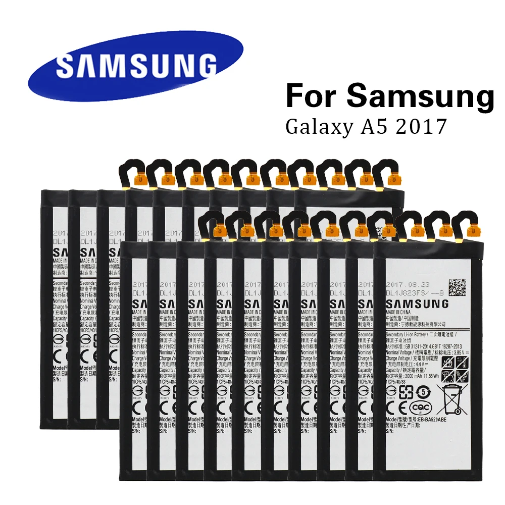 20 штук оригинальный samsung A5 2017 Батарея EB-BA520ABE для GALAXY Edition SM-A520F A520F 3000 мАч оптовая