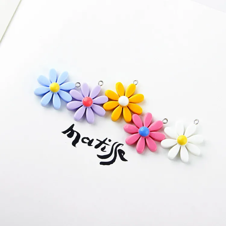 

10pcs/pack Flower Resin Charms Earring Pendant DIY Craft fit for Bracelet Jewelry Finding Handmade 28*34mm