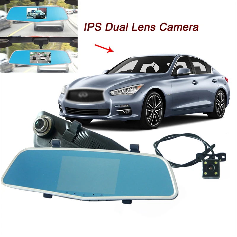 

BigBigRoad For infiniti q50 qx50 qx70 fx35 M25 M37 M45 M56 Car DVR Rearview Mirror Video Recorder 5 inch IPS Screen dash cam