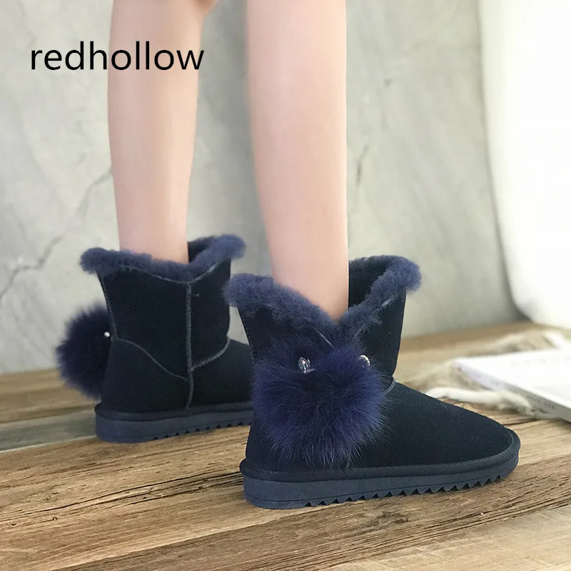 

Snow Boots Winter Women Shoes Genuine Leather Winter Boots Warm Ankle Snow Boots Female Fur Plush High Quality Botas Mujer