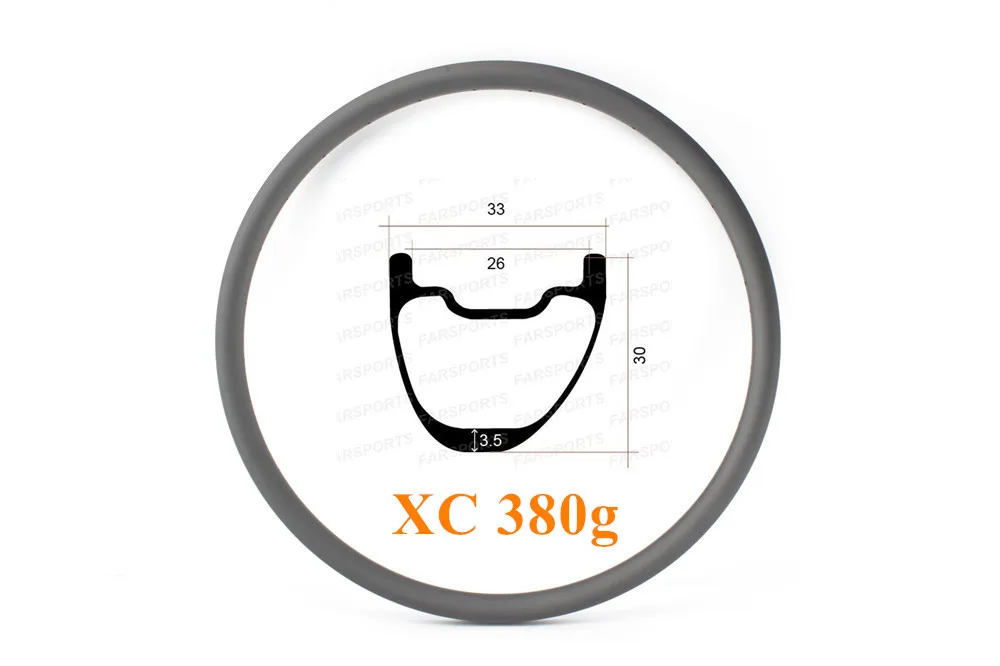 

FSD29C/T-33-30UL Hookless Asymmetric XC 29er MTB carbon offset rim 33Wx30D clincher MTB bike rim 24/28/32H drill hole 380g/pc