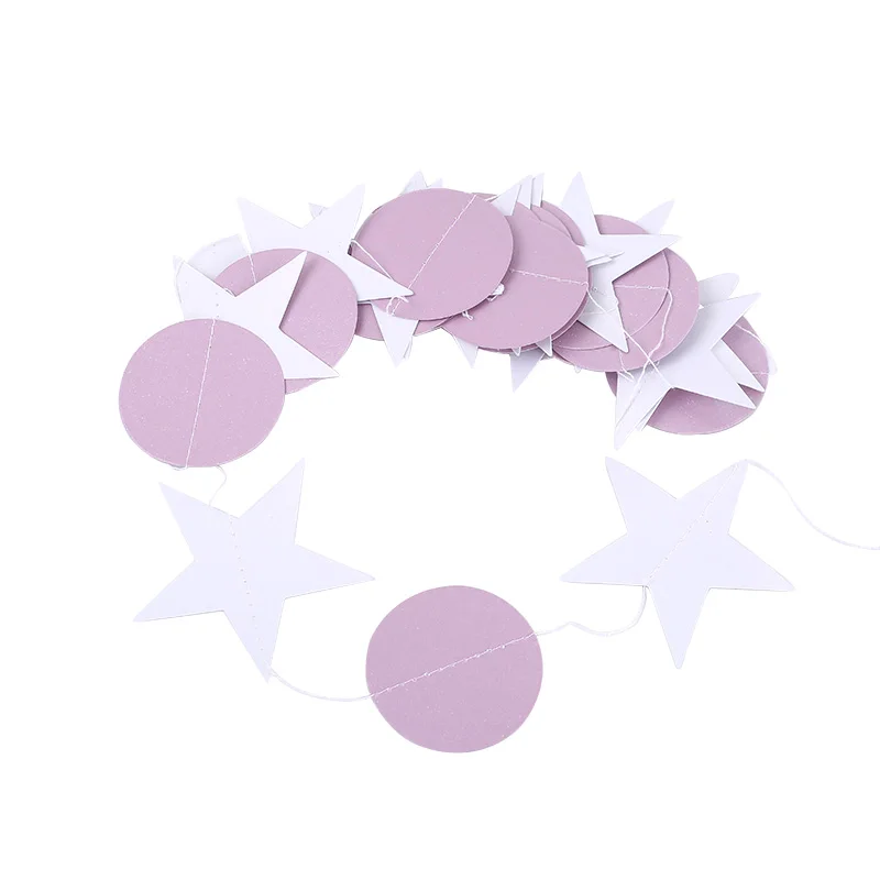 

2019 New Wall Hanging Paper Star Garlands 4M Long Birthday String Chain Wedding Party Banner Handmade Children Room Home Decor