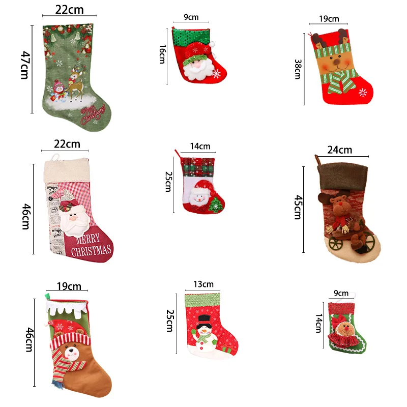 Держатели для подарков в виде Санта-Клауса, снеговика, сумка для хранения, кулон, Рождественская елка, домашний декор, новогодние чулки, носки, орнамент, Рождественское украшение, 62438