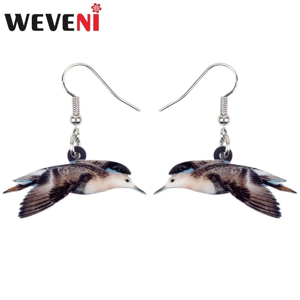 WEVENI акриловый зависающий Mew Gu Sea gull серьги в виде птиц новые длинные висячие капли
