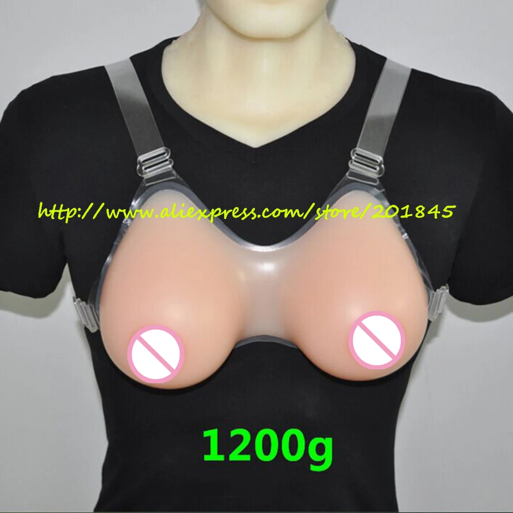 

2017New 1200g/Pair High Quality Silicone Breast Form Fake False Chest Prosthesis Realistic Touch With Strap For Mastectomy