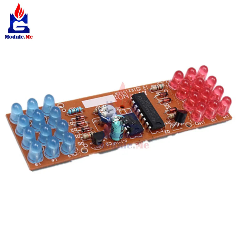 

1Set NE555 + CD4017 Practice Learning Kits Red Blue Double Color Flashing Lights Kit Electronic Suite 9-12V DIY for Arduino