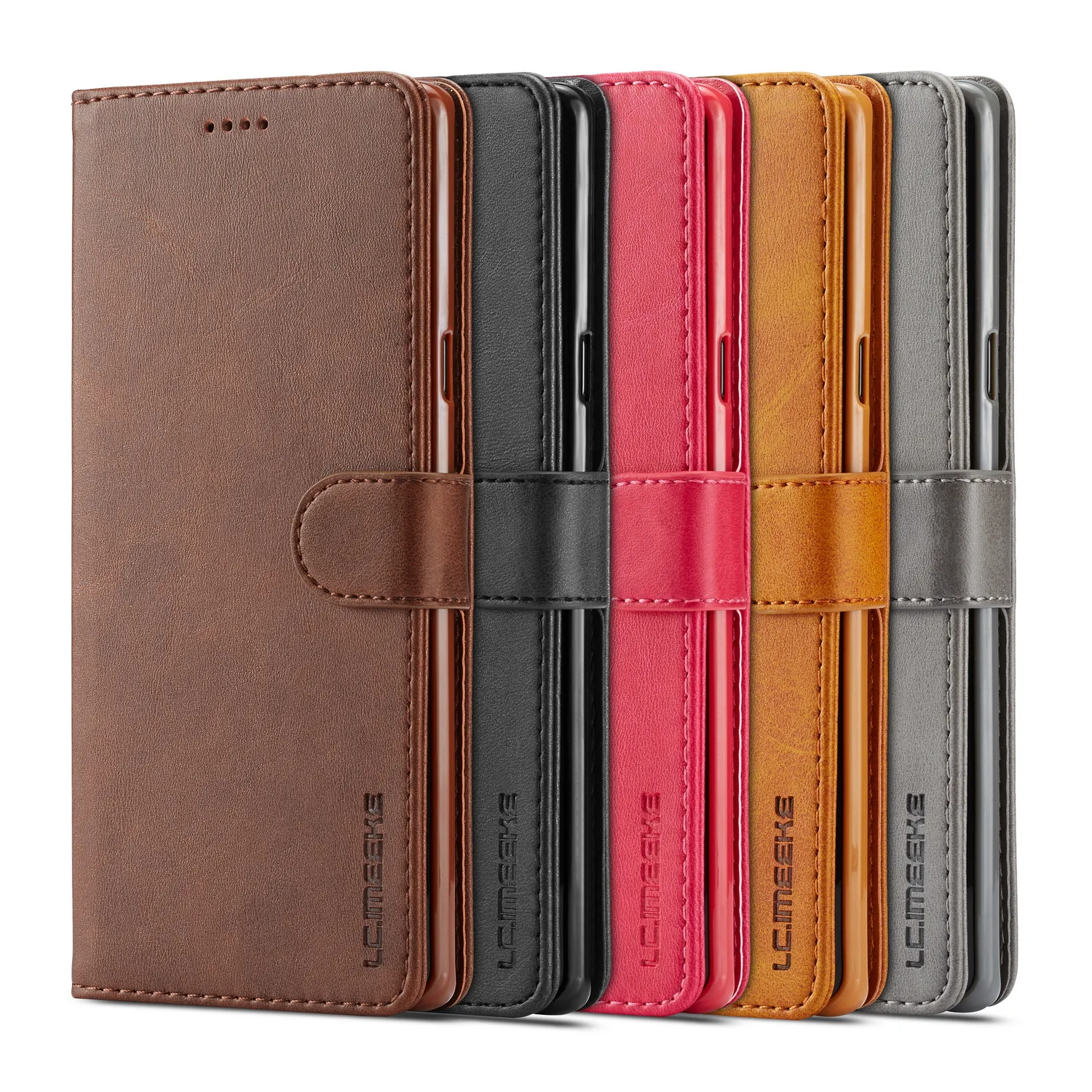 

LC.imeeke Magnetic Buckle flip cover phone case for Samsung Galaxy S8 S8 Plus retro Pu Leather case for Samsung S8+