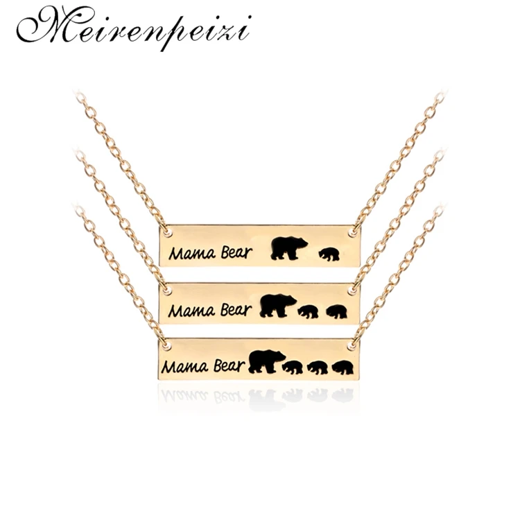 

Papa Bear Mama Bear Pendant Necklace Gifts for Mom Dad Valentine's Day Gift For Wife Jewelry Mother's Day Birthday Remembrance