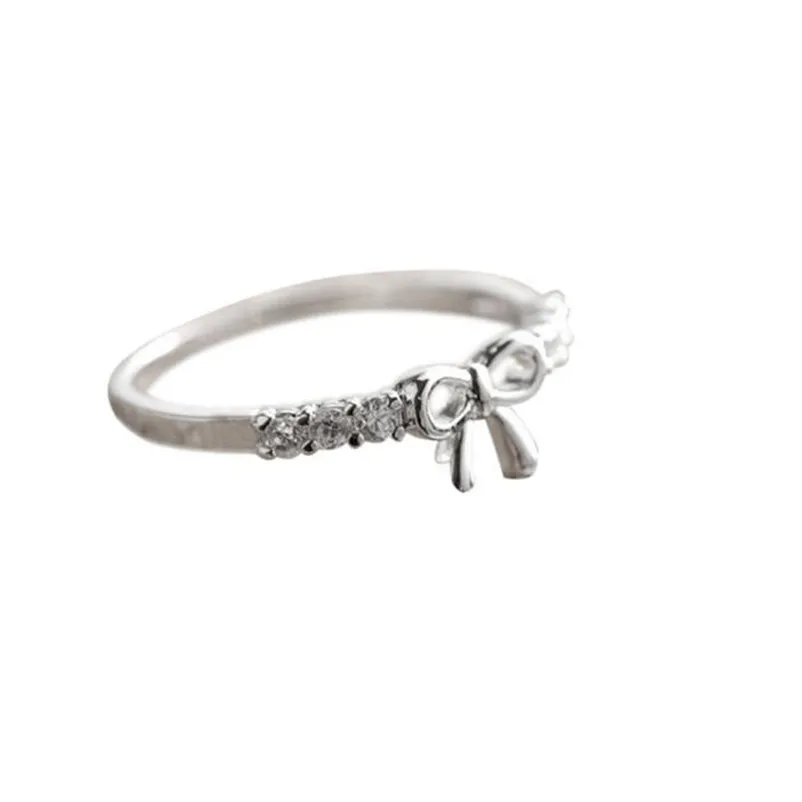 2018 New Arrival Design Jewelry Simple Crystal Bow Ring Fashion Wedding Rings for women Ring Set Anneau Y11#N (2)