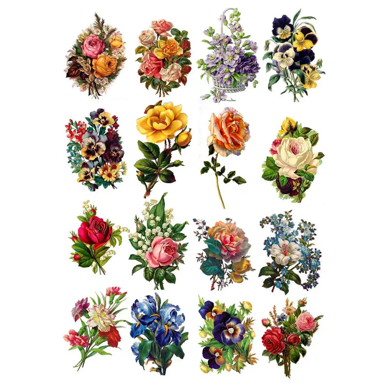 2pcs/lot Spring Colorful Flower Decoration Mohamm Planner DIY Sticker Album Notebook Agenda Toy Stickers Scrapbooking