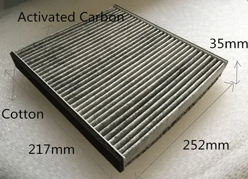 CUK22005 заводской выход 6Q0820367B гранулы углерода воздушный фильтр в салон автомобиля CFA9404 для AUDI 252*217*35 мм CUK2545