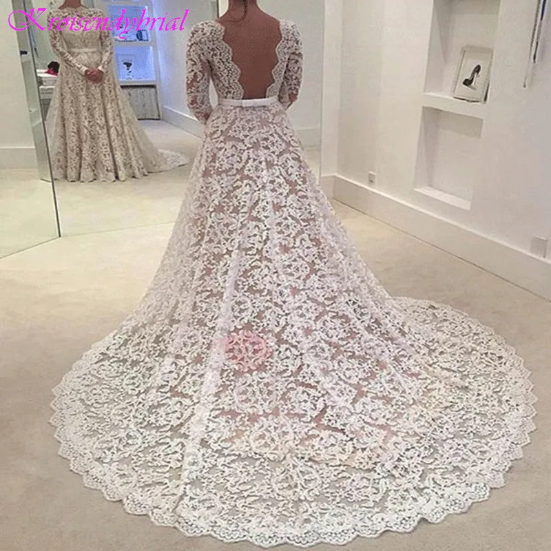 DZW013 Robe de mariage 2019 с круглым вырезом трапециевидной формы свадебные платья золото кружево Сияющий подвенечные Свадебные платья Vestido de Noiva