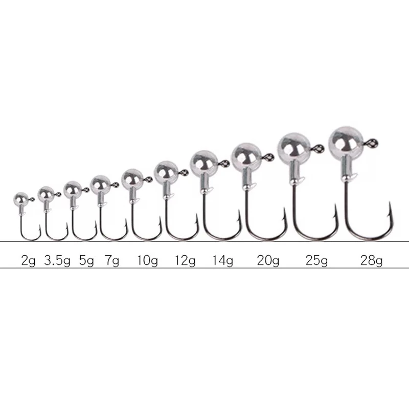 

2-10pcst 2g-28g Lead Head Hook Jig Bait Fishing Hooks For Soft Lures Fishing Tackle Lead Head Hook Lure Hook Jig Head Jig Head