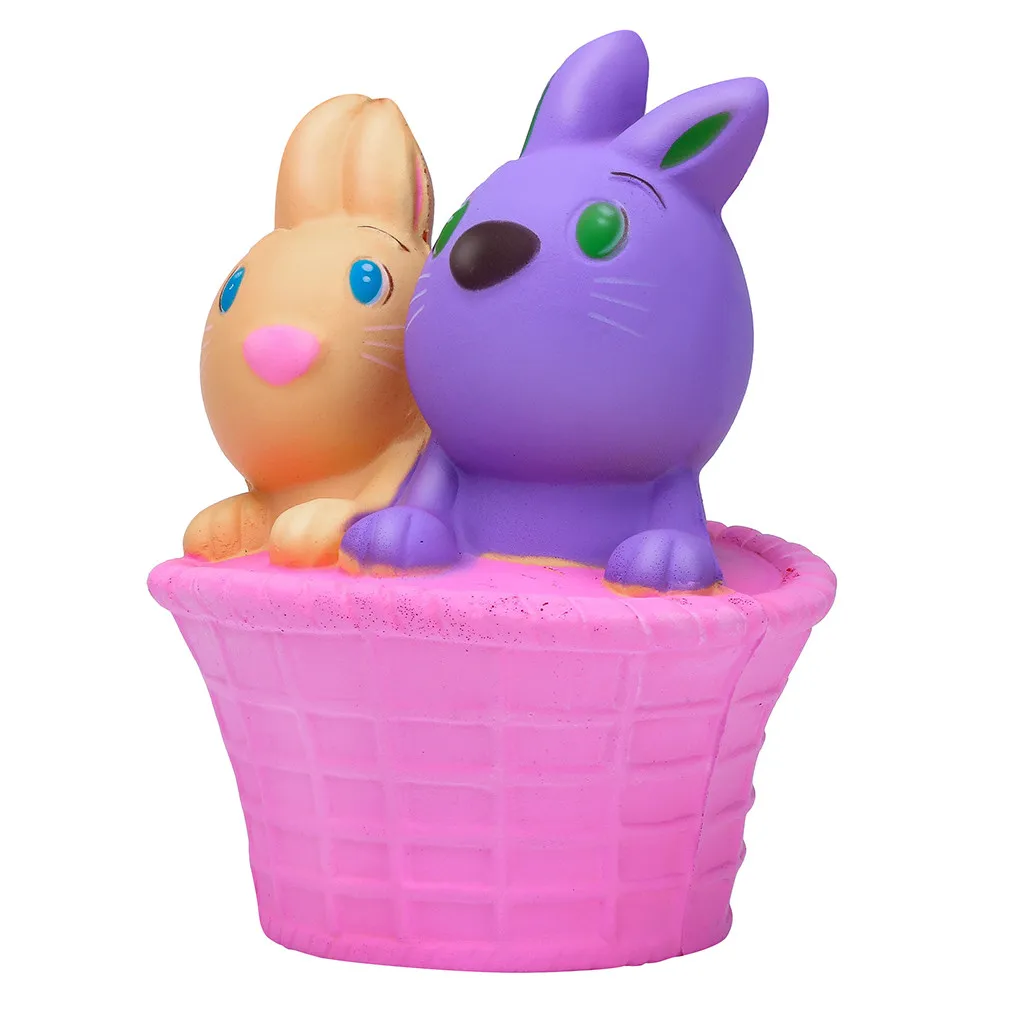 Детская игрушка мягкое веселье Kawaii мягкие игрушки счастливого пасхального кролика кролик ребенок ароматизированный медленно поднимающийся сжимающий сбор Пасхальный подарок - Цвет: pink