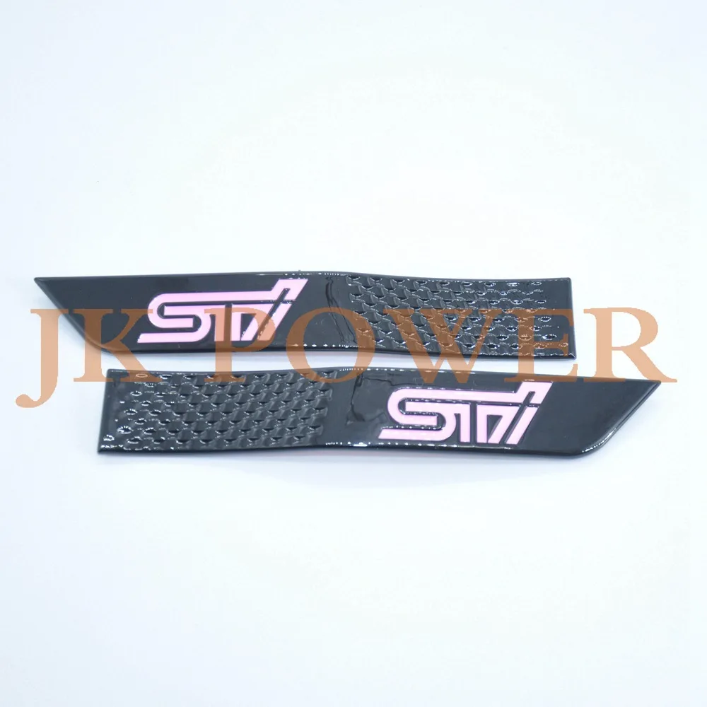 JK 2 шт. матовая гладкая Глянцевая эмблема значок WRX STI для Subaru ABS Крыло потертости двери царапин бампер полосы 3D наклейки крыло - Название цвета: Glossy pink