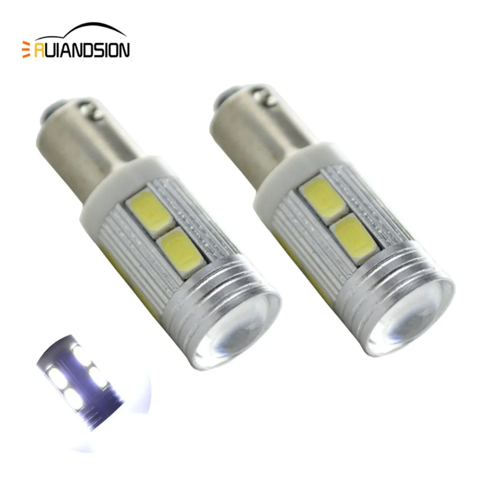 2/4 шт белый BA9S T4W BAX9S H6W BAY9S H21W 5630-10SMD светодиодный светильник для автомобиля стояночный светильник, запасной задний тормозной светильник s лампочка 12 В