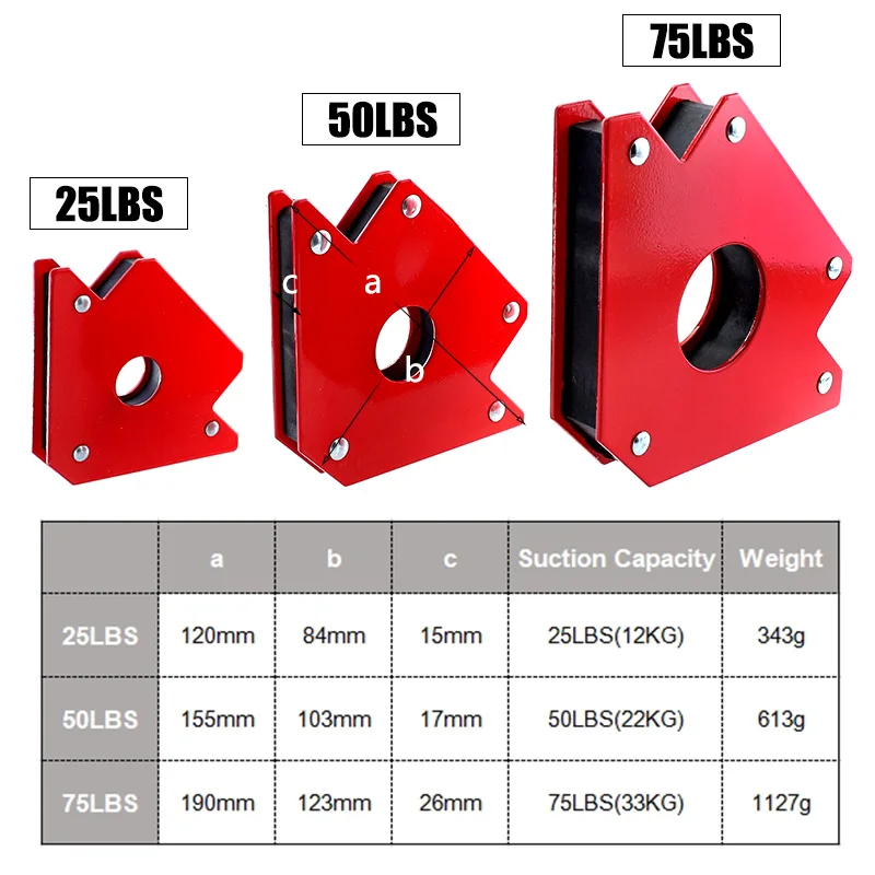 Магнитный сварочный держатель RUITOOL в форме стрелы 25LBS/50LBS/75LBS магнитный зажим для пайки, сборки, сварки и установки труб