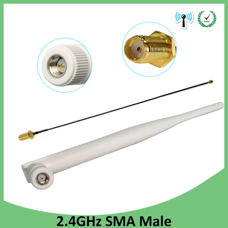 2.4Ghz antenna Wifi 5dbi SMA Male connector white 2.4 ghz antena Omni-Directional Router Antenna +21cm RP-SMA Male Pigtail Cable 2.4Ghz antenna Wifi 5dbi SMA Male connector white 2.4 ghz antena Omni-Directional Router Antenna +21cm RP-SMA Male Pigtail Cable
