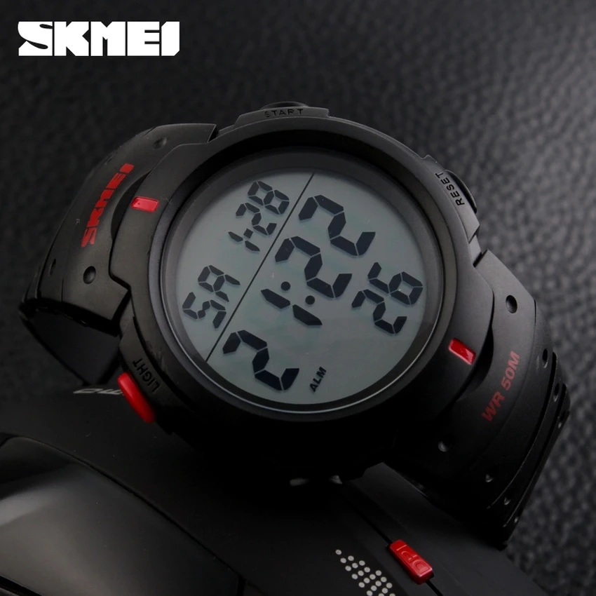 SKMEI Для мужчин светодиодный Дисплей цифровые часы спортивные Relogio masculino Relojes HOMBRE