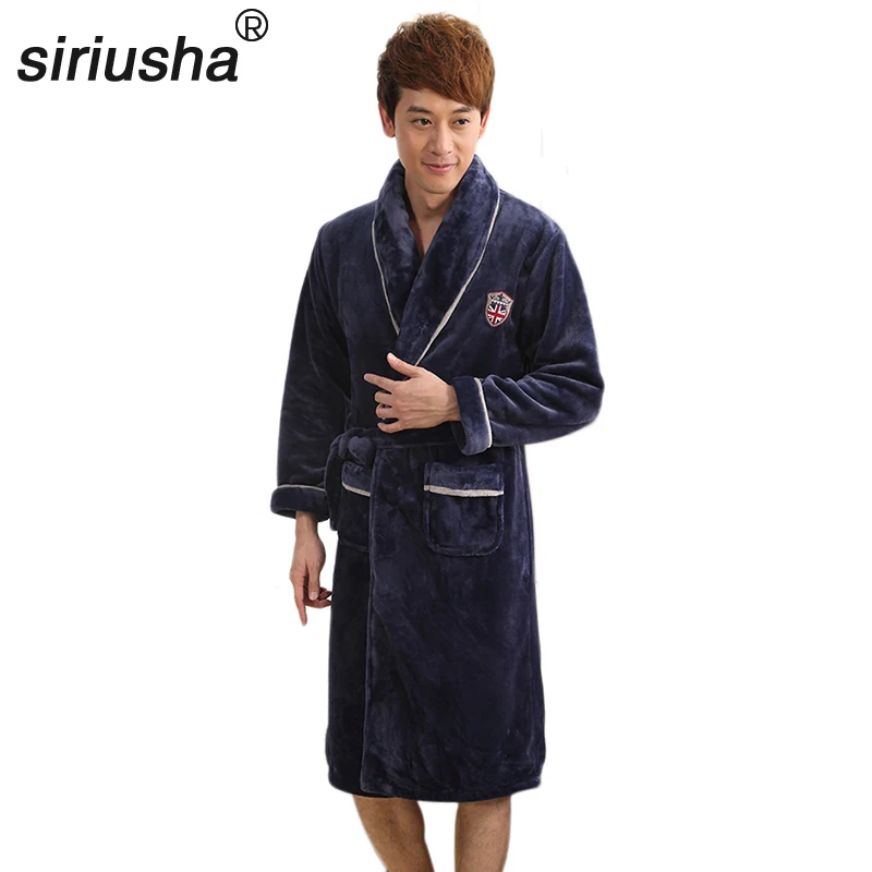 2020 Sale Robes Flannel Plus Size Big Gown Men Bathrobe Autumn And