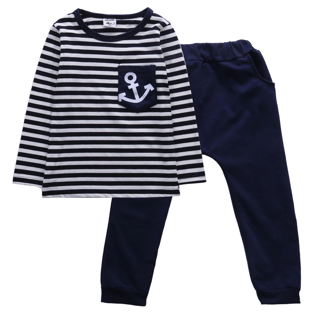 

2Pc Toddler Infant Child Kids Boys Clothes Long Sleeve T shirt Tops Pants Trouser Outfit Clothes Set 2-7T