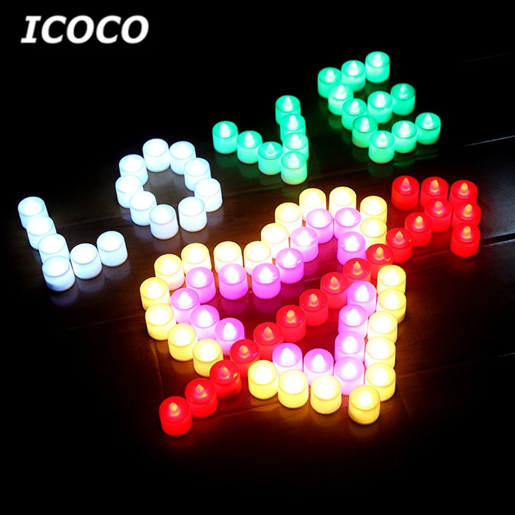

ICOCO 1pc Romantic Multi-color LED Flameless Candle Light Battery Powered Light for Birthday Dating Party Decor Wholesale Sale