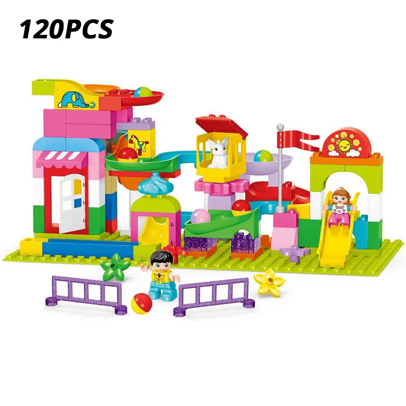 

UMEILE Marble Race Run Maze Balls Track Building Blocks Funnel Animal Brick Set Amusement Park Block compatible with brick Gift