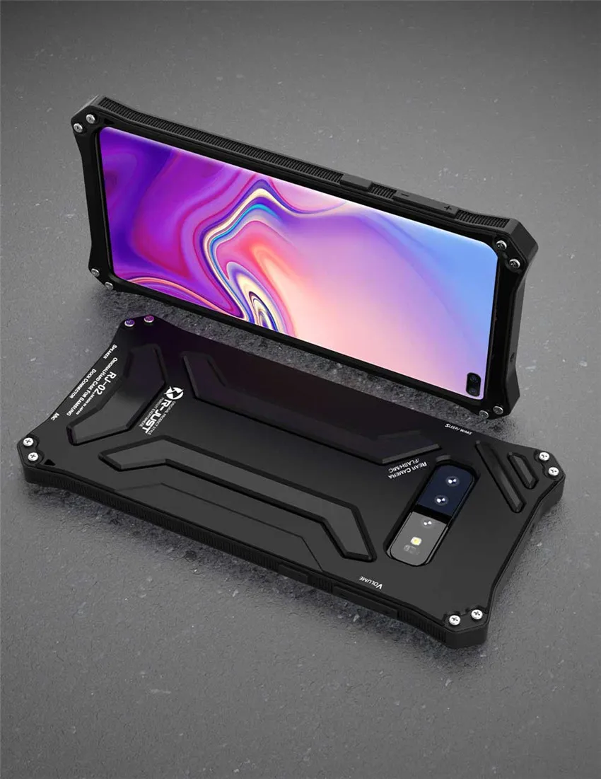 For Samsung Galaxy S10 S10 Plus Case R-JUST Gundam Armor Life Waterproof shockproof Aluminum Metal Cover Case for Galaxy s10+ (15)